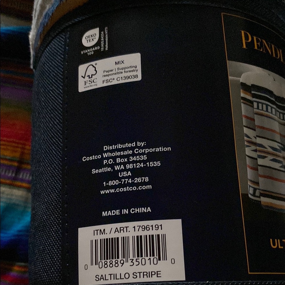 Pendleton Ultra Soft Throw with Geometric Design Saltillo Stripe NEW - Picture 2 of 4
